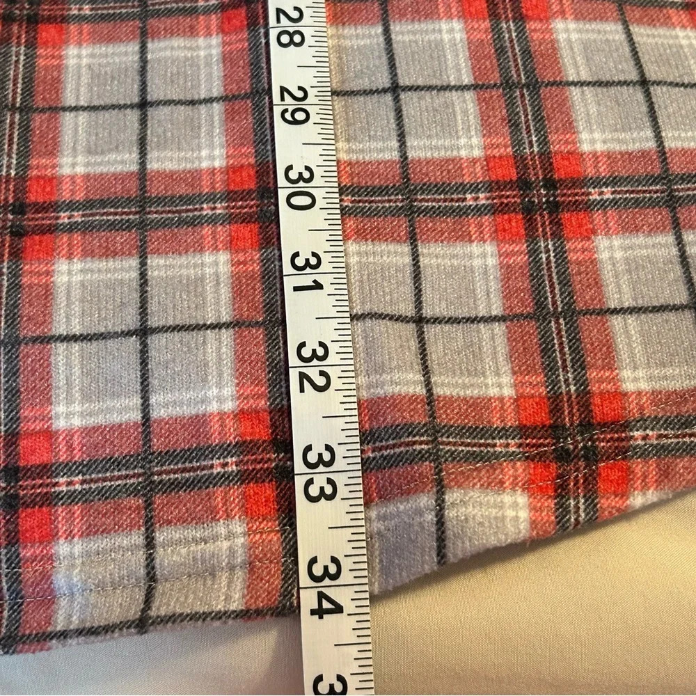 Simply Southern Women’s Sm Red Plaid Flannel Dress Faux Suede With Elbow Patches - Picture 10 of 10